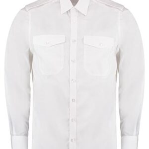 Kustom Kit Men´s Tailored Fit Pilot Shirt Long Sleeve bedrukken