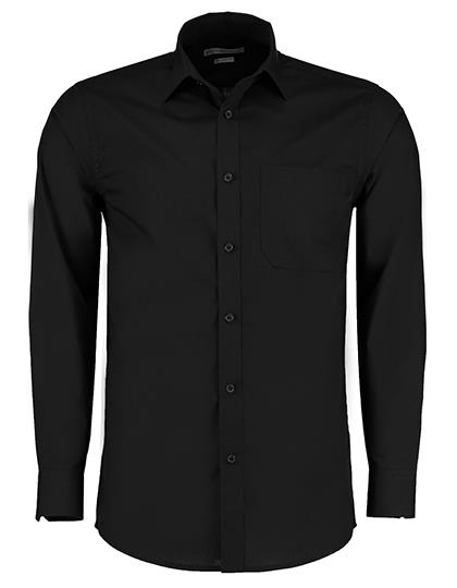 Kustom Kit Men´s Tailored Fit Poplin Shirt Long Sleeve bedrukken