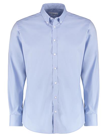 Kustom Kit Men´s Slim Fit Stretch Oxford Shirt Long Sleeve bedrukken