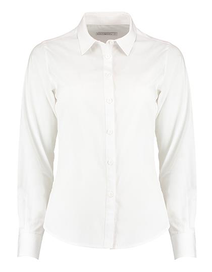 Kustom Kit Women´s Tailored Fit Poplin Shirt Long Sleeve bedrukken - Afbeelding 3