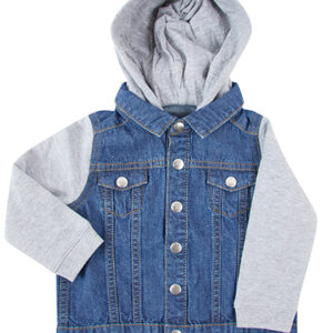 Larkwood Denim Jacket With Fleece Hood And Sleeves bedrukken