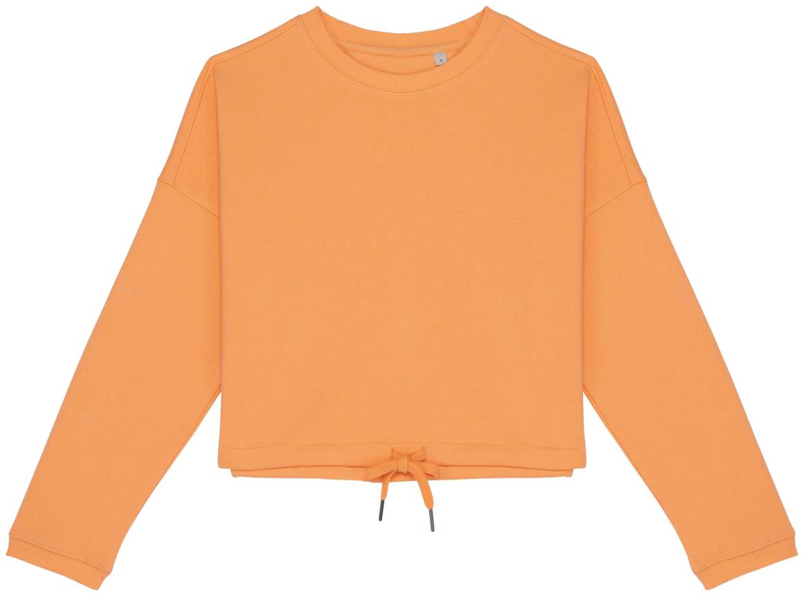 Native Spirit Ecologische cropped damessweater met ronde hals bedrukken
