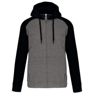 Proact Fleece met rits en tweekleurige capuchon unisex bedrukken