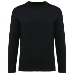 Kariban Supima® heren-T-shirt V-hals lange mouwen bedrukken