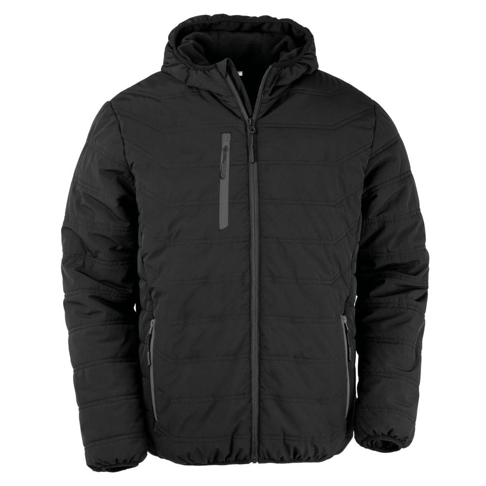 Result Gewatteerd gerecycleerd jasje black compass bedrukken