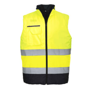 Portwest Hi-Vis tweekleuren Bodywarmer bedrukken