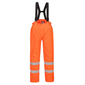 Portwest Bizflame Gevoerde Regenbroek Hi-Vis Antistatisch FR bedrukken