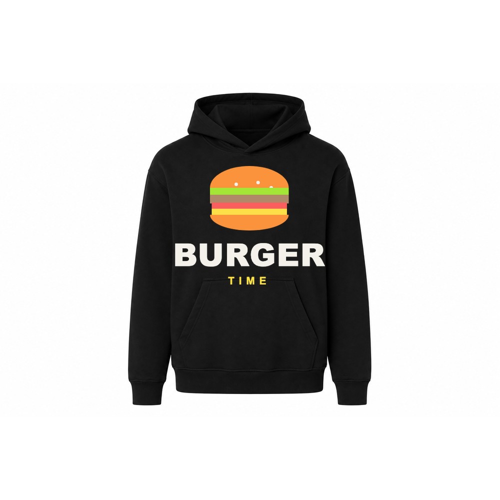Burger Time Hoodie — grappig food-design