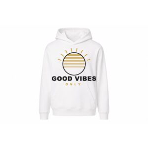 Good Vibes (Wit) Hoodie — positieve vibe