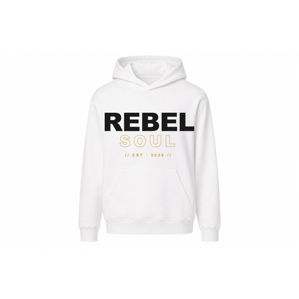 Rebel Soul (Wit) Hoodie — streetwear-design