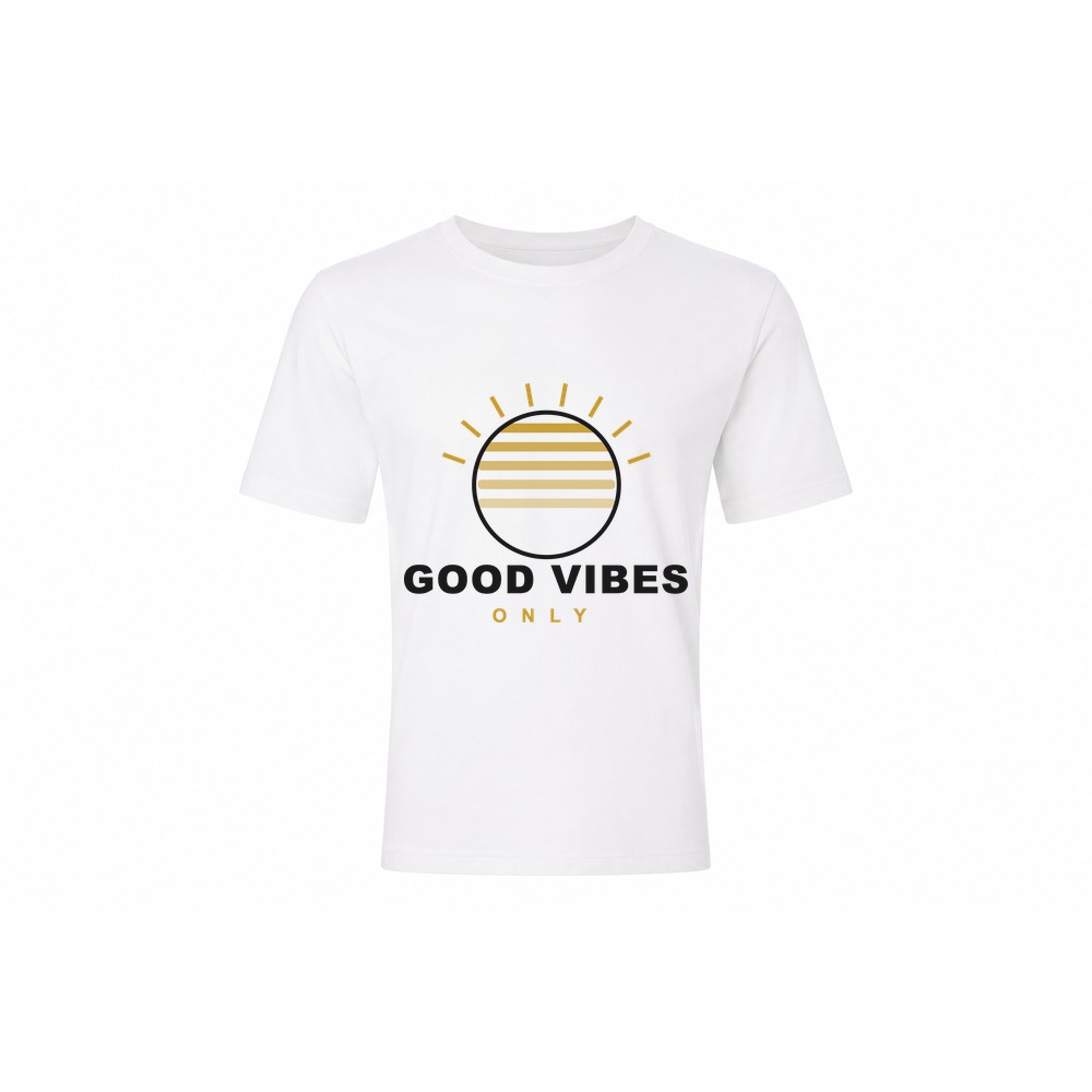 Good Vibes (Wit) T-shirt — positieve vibe - Afbeelding 2